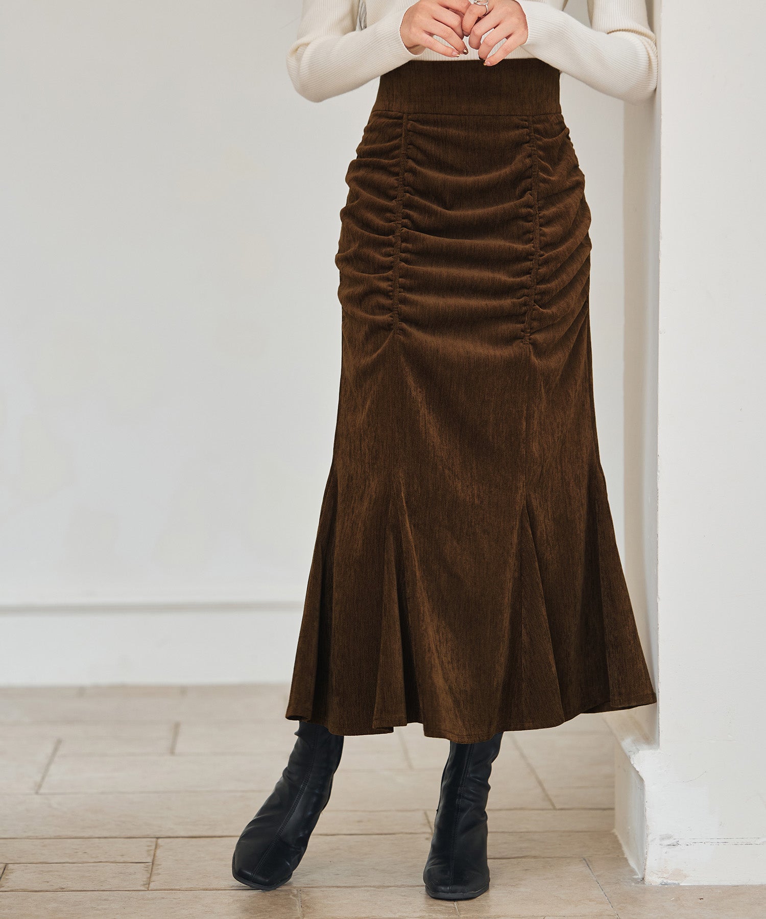 シャーリングハイウエストマーメイドスカート
sdp0321-102-17