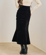 シャーリングハイウエストマーメイドスカート
sdp0321 ブラック