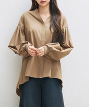 ギャザーチュールドッキングブラウスsdp0323 ブラウン