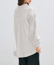 ギャザーチュールドッキングブラウスsdp0323 ホワイト