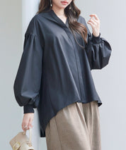 ギャザーチュールドッキングブラウスsdp0323 ブラック