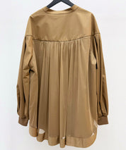 ギャザーチュールドッキングブラウスsdp0323 ブラウン