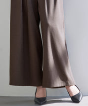 ハイウエストのセーラーワイドパンツsdp0327 ダークブラウン