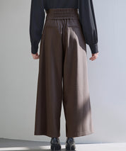 ハイウエストのセーラーワイドパンツsdp0327 ダークブラウン