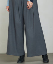 ハイウエストのセーラーワイドパンツsdp0327 チャコール