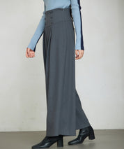 ハイウエストのセーラーワイドパンツsdp0327 チャコール