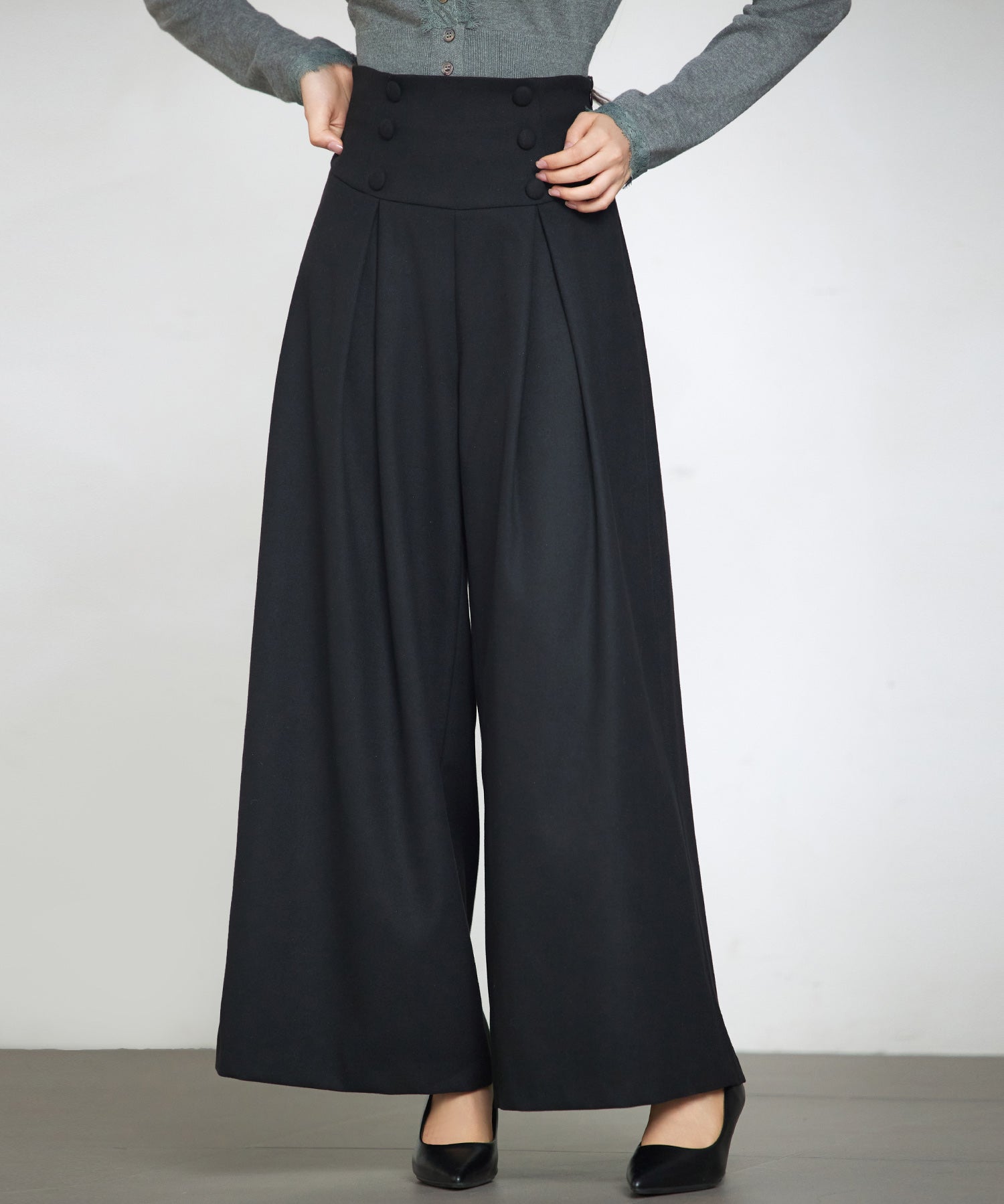 ハイウエストのセーラーワイドパンツsdp0327-102-8