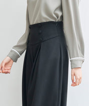 ハイウエストのセーラーワイドパンツsdp0327 ブラック