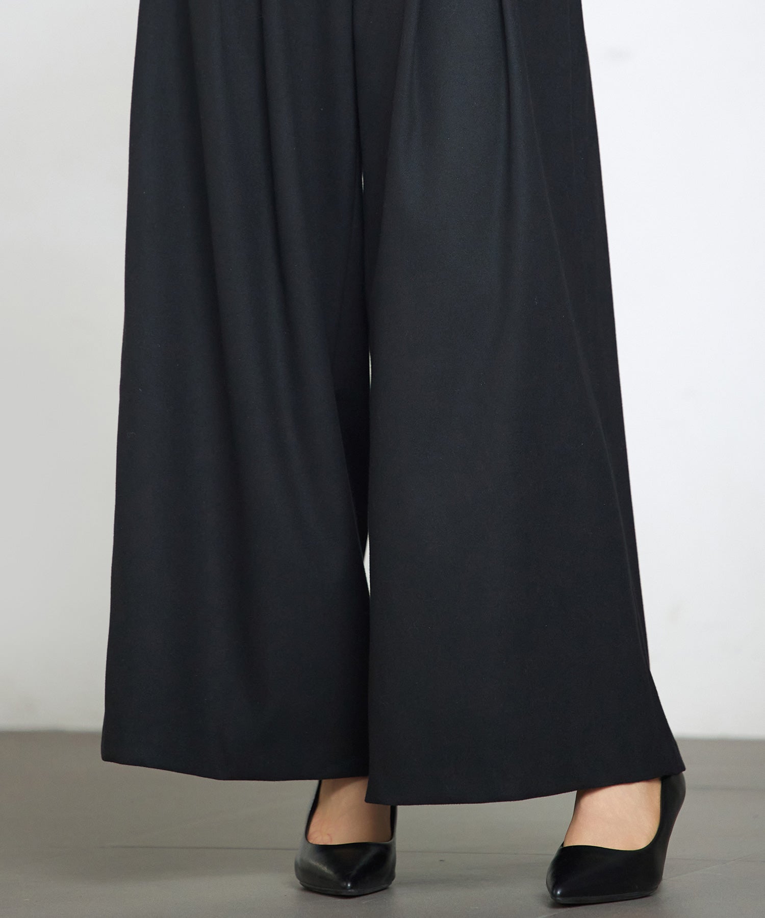 ハイウエストのセーラーワイドパンツsdp0327 ブラック