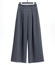 ハイウエストのセーラーワイドパンツsdp0327 チャコール