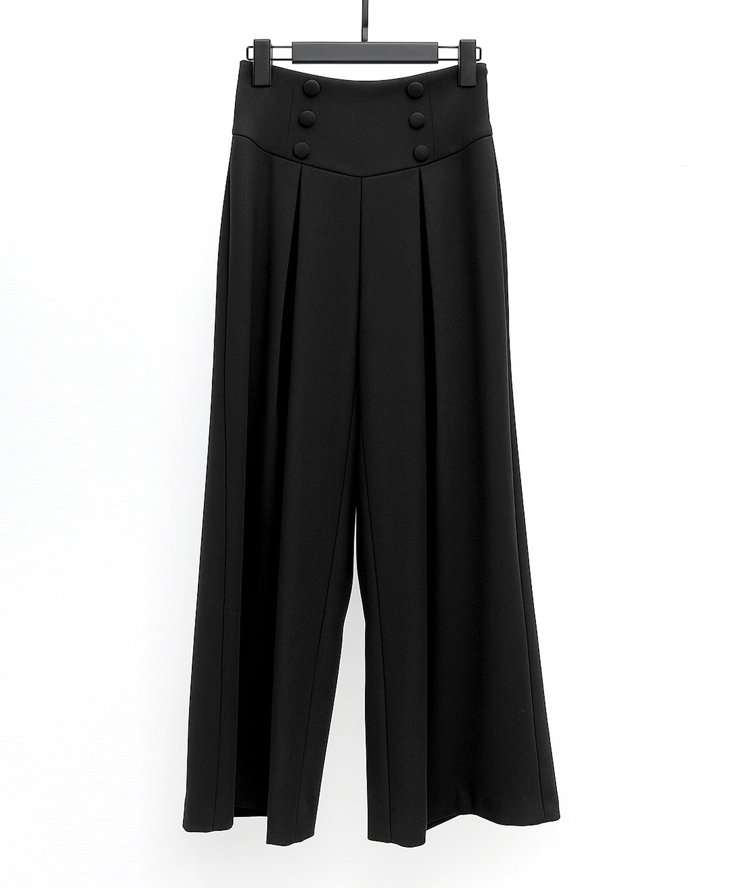ハイウエストのセーラーワイドパンツsdp0327 ブラック