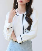 首元2wayボウタイ配色ブラウスsdp0328-102-1