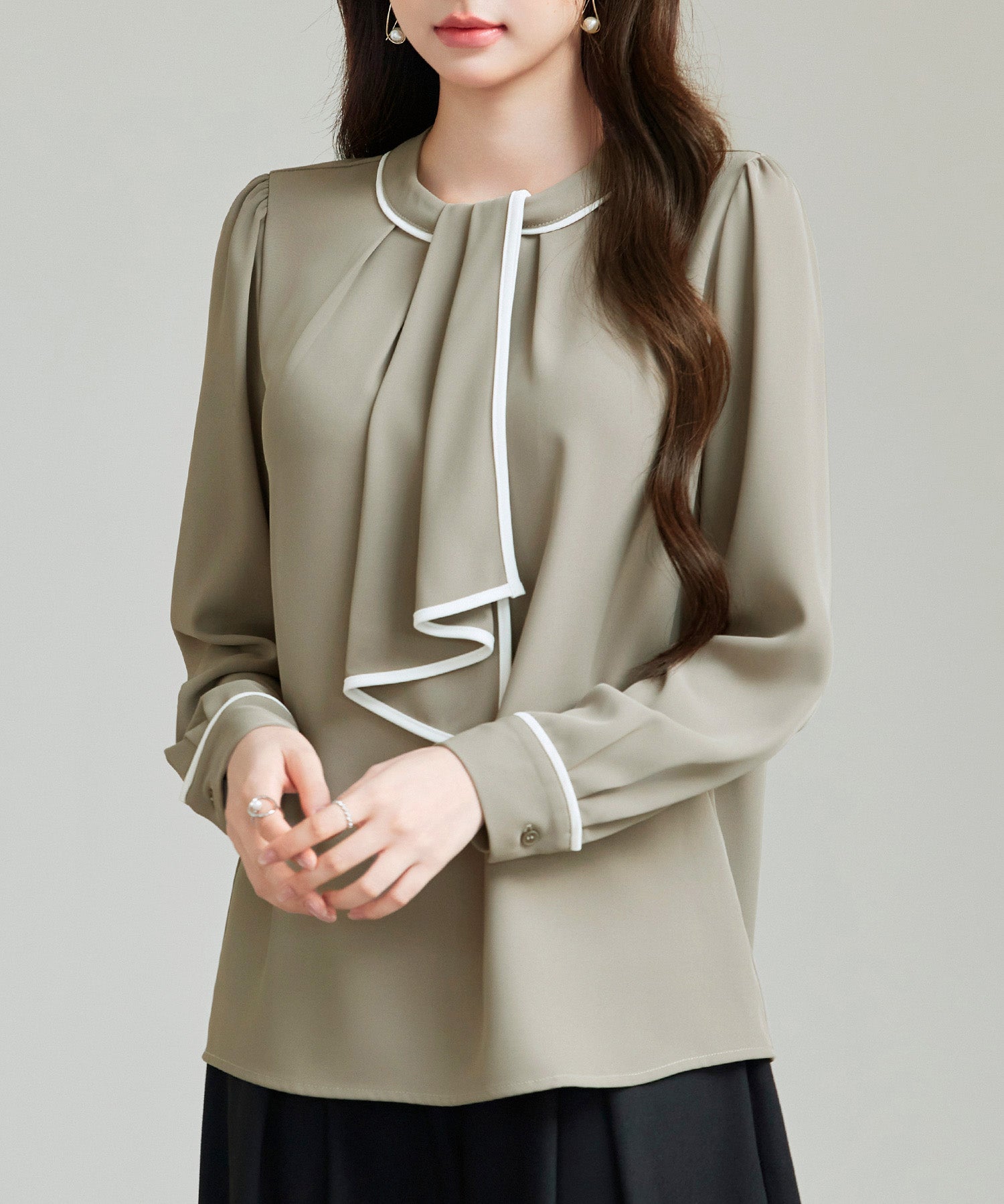 首元2wayボウタイ配色ブラウスsdp0328-102-22