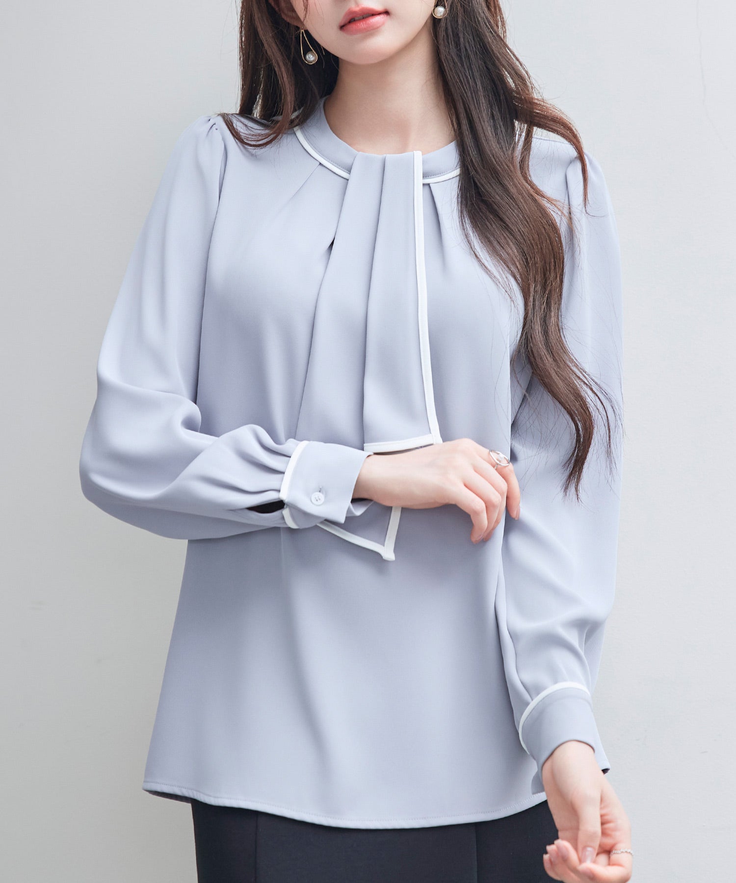 首元2wayボウタイ配色ブラウスsdp0328-102-72