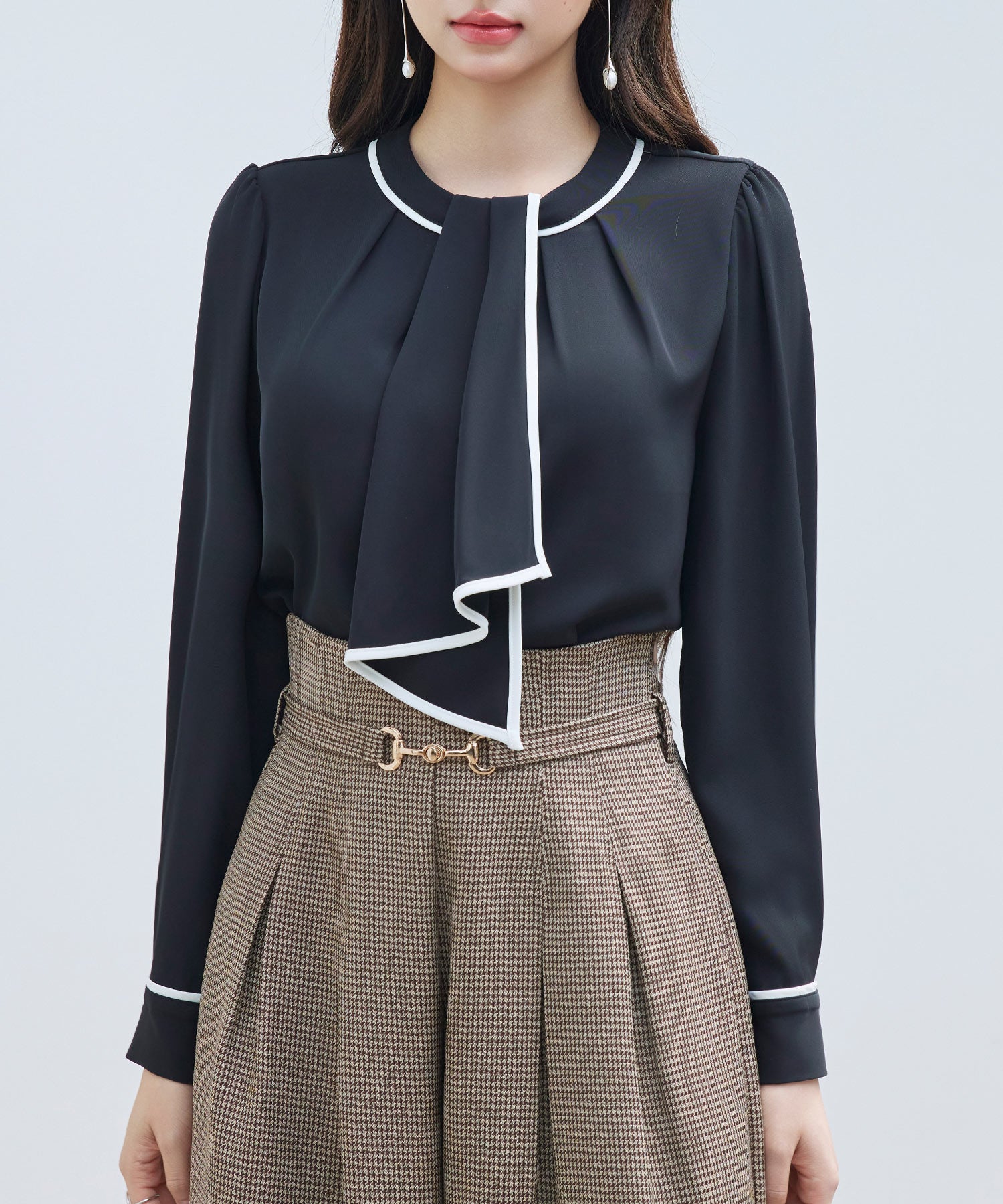 首元2wayボウタイ配色ブラウスsdp0328-102-8