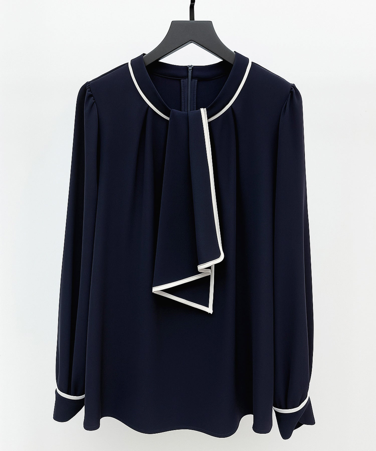 首元2wayボウタイ配色ブラウスsdp0328 ネイビー