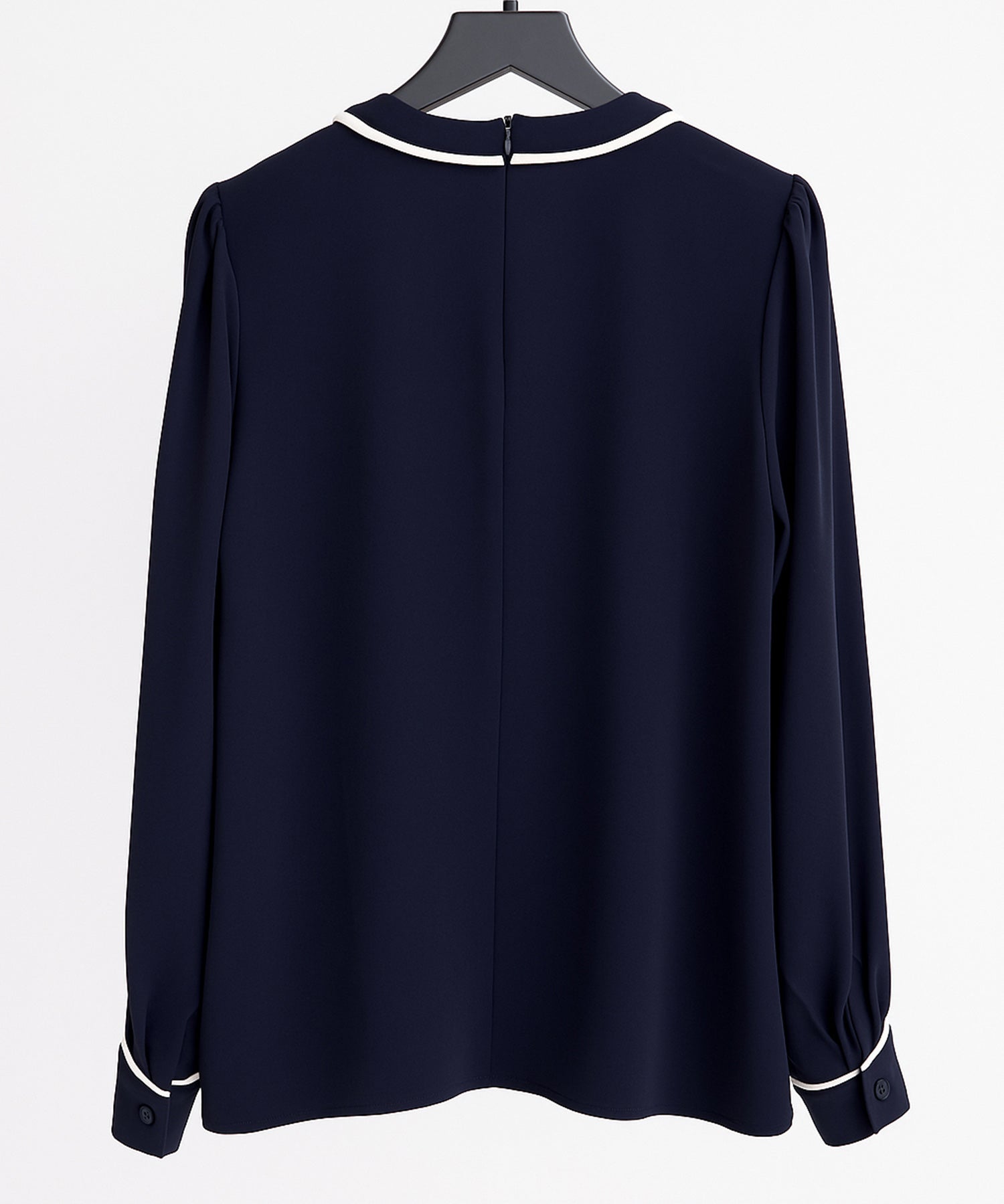 首元2wayボウタイ配色ブラウスsdp0328 ネイビー