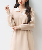 ドッキングプルオーバーロングワンピースsdp0329 ベージュ