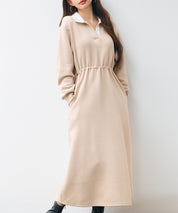 ドッキングプルオーバーロングワンピースsdp0329 ベージュ