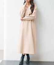 ドッキングプルオーバーロングワンピースsdp0329 ベージュ