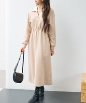 ドッキングプルオーバーロングワンピースsdp0329 ベージュ