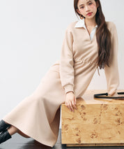 ドッキングプルオーバーロングワンピースsdp0329 ベージュ