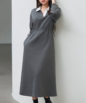 ドッキングプルオーバーロングワンピースsdp0329 グレー