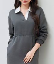 ドッキングプルオーバーロングワンピースsdp0329 グレー