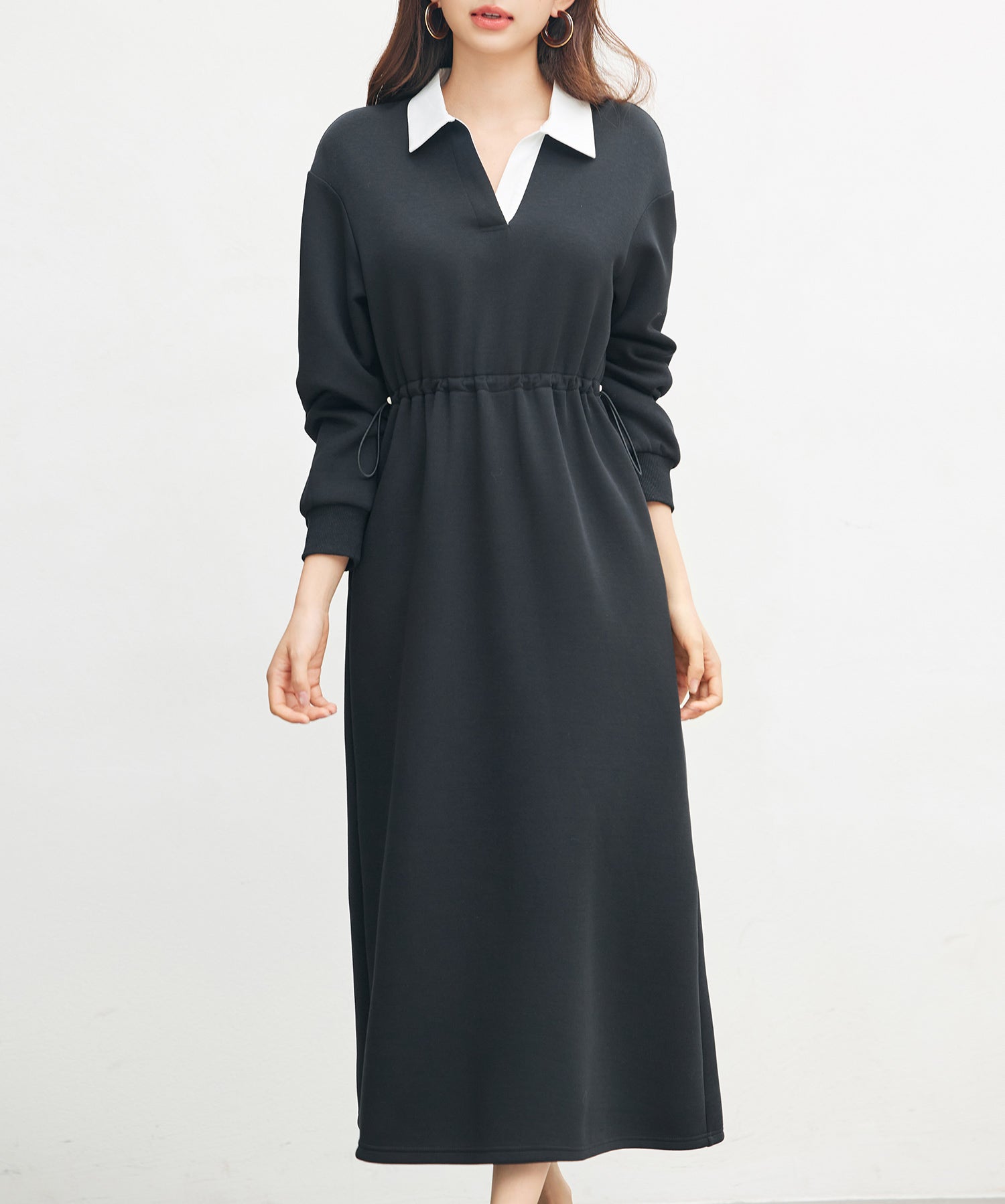 ドッキングプルオーバーロングワンピースsdp0329 ブラック