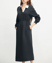 ドッキングプルオーバーロングワンピースsdp0329 ブラック