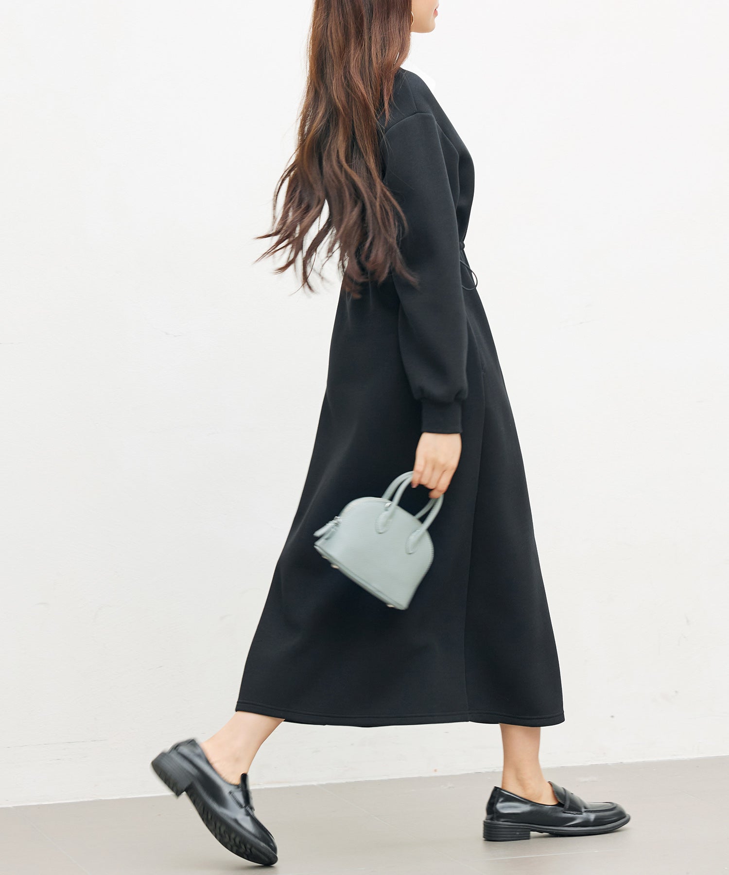 ドッキングプルオーバーロングワンピースsdp0329 ブラック