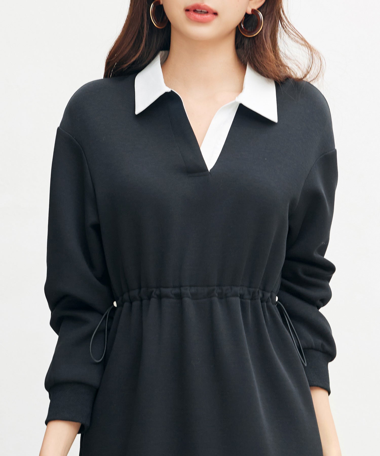 ドッキングプルオーバーロングワンピースsdp0329 ブラック