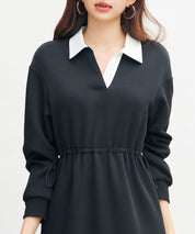 ドッキングプルオーバーロングワンピースsdp0329 ブラック