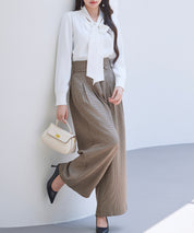 グレンチェックのハイウエストドカンパンツsdp0330 ブラウン