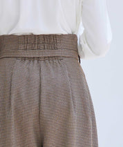 グレンチェックのハイウエストドカンパンツsdp0330 ブラウン