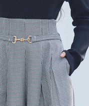 グレンチェックのハイウエストドカンパンツsdp0330 グレー