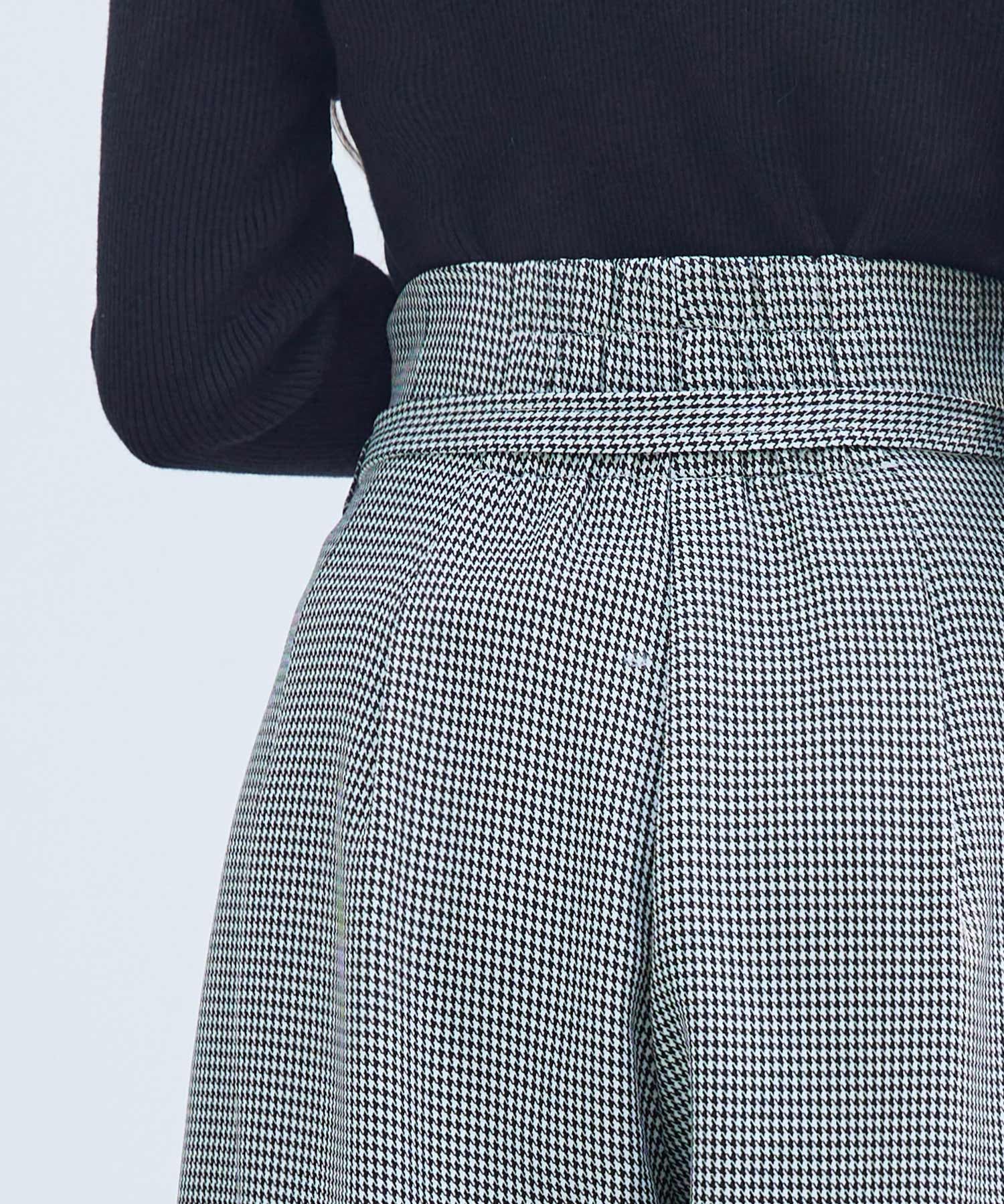 グレンチェックのハイウエストドカンパンツsdp0330 グレー