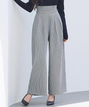 グレンチェックのハイウエストドカンパンツsdp0330 グレー