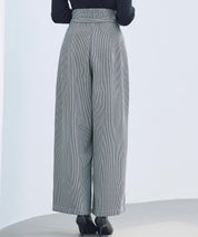 グレンチェックのハイウエストドカンパンツsdp0330 グレー