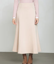 ダンボールニットのロング丈マーメイドスカートsdp0331 ベージュ