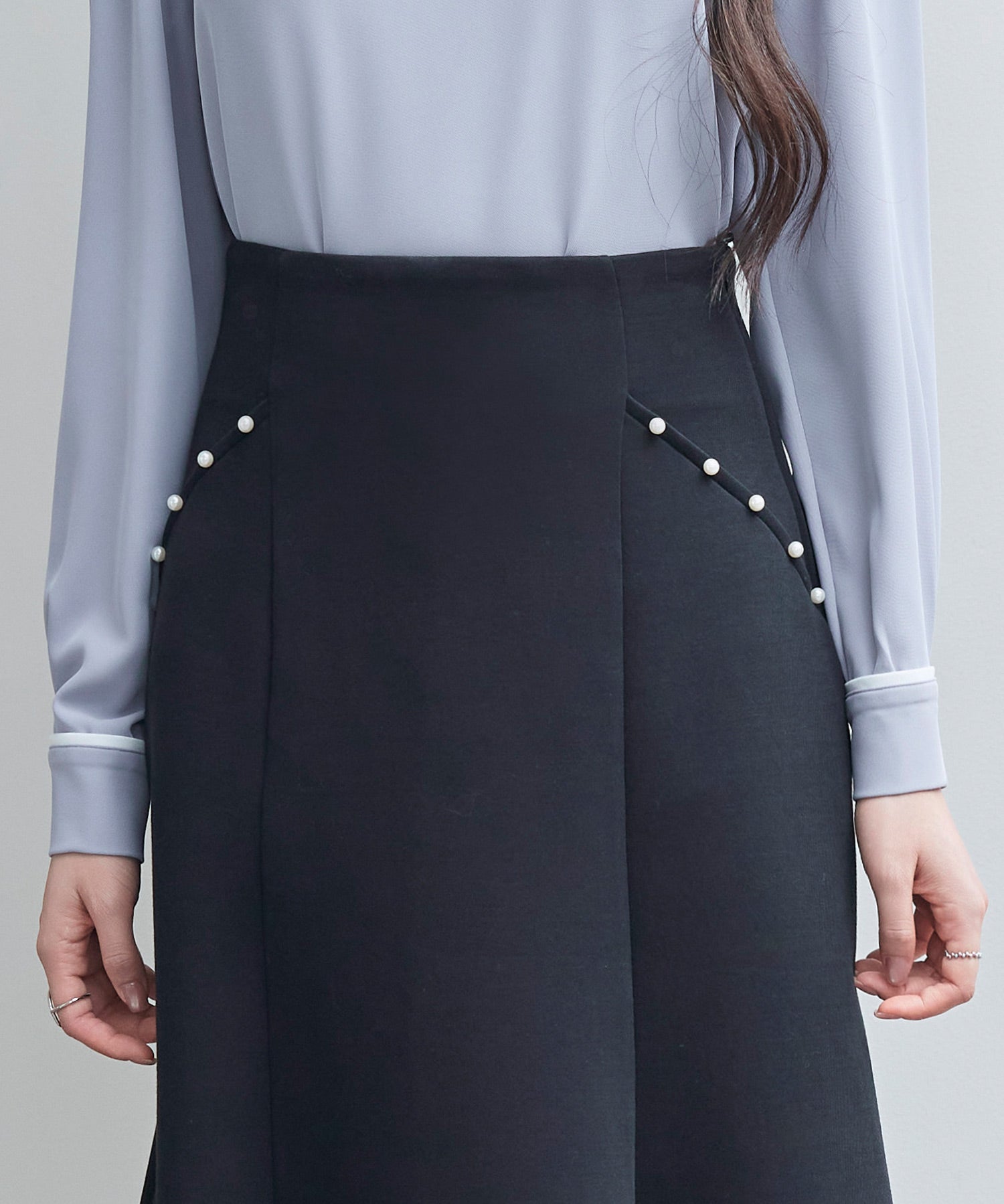 ダンボールニットのロング丈マーメイドスカートsdp0331 ブラック