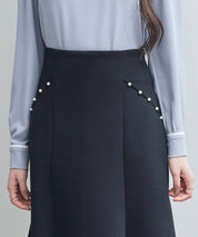 ダンボールニットのロング丈マーメイドスカートsdp0331 ブラック