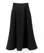 ダンボールニットのロング丈マーメイドスカートsdp0331 ブラック