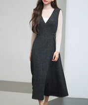 ノースリーブ Vネックワンピースsdp0332-102-8