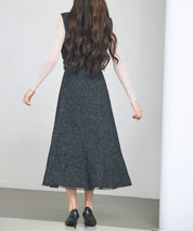 ノースリーブ Vネックワンピースsdp0332 ブラック