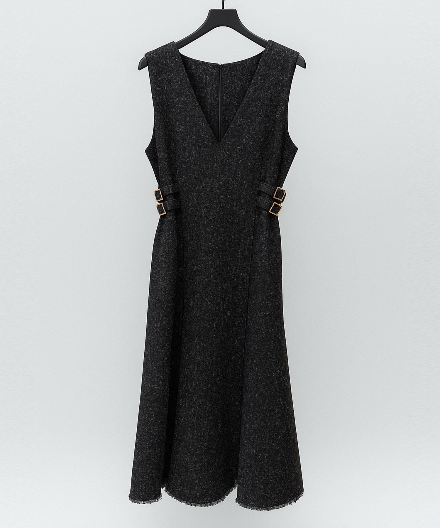 ノースリーブ Vネックワンピースsdp0332 ブラック