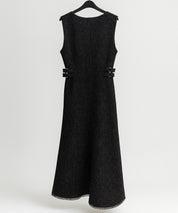 ノースリーブ Vネックワンピースsdp0332 ブラック