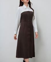 ドッキングビスチェワンピースsdp0333 チョコ