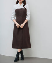 ドッキングビスチェワンピースsdp0333 チョコ