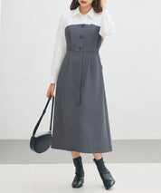 ドッキングビスチェワンピースsdp0333 チャコール